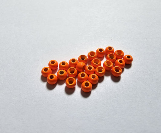 Fluorescent Orange 3.2mm Brass Beads
