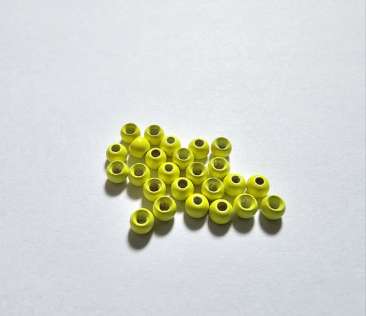 Fluorescent Yellow 3.2mm Brass Beads