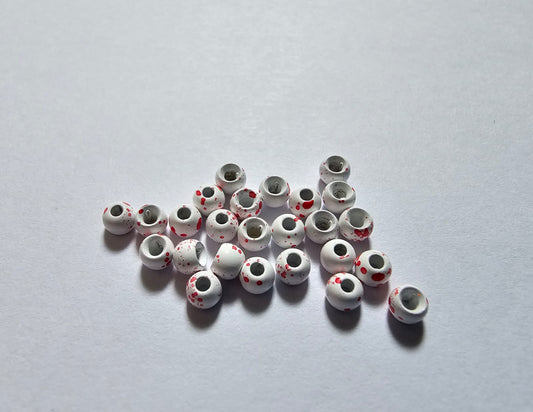 White Ruby 3.2mm Brass Beads