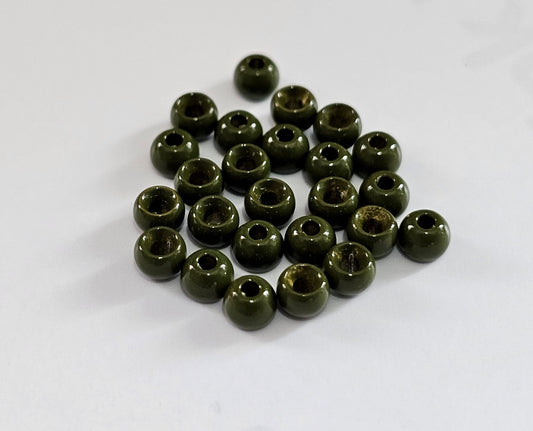 Olive 3.2mm Brass Beads